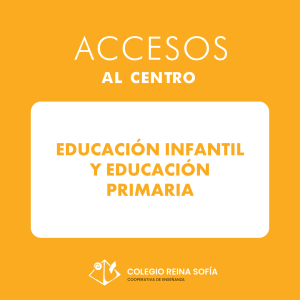 ACCESOS AL CENTRO EDUCACIÓN INFANTIL Y EDUCACIÓN PRIMARIA